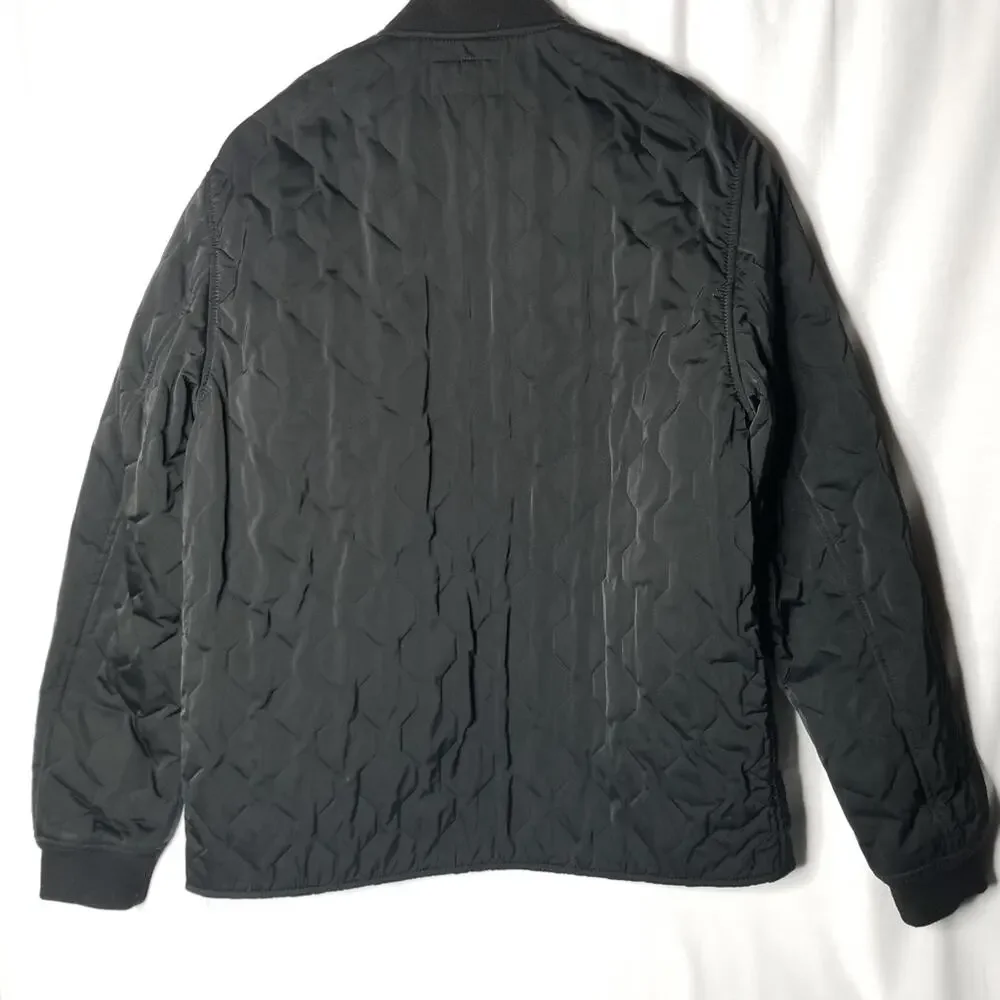 H & M Quilted Bomber Jacket Mens Medium Snap Front Heavyweight Size 40R